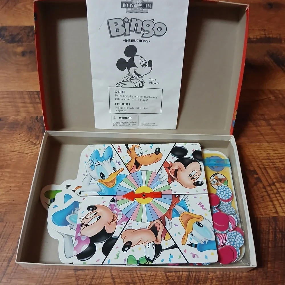 Disney Mickey's Bingo Game Stuff For Kids Milton Bradley Age 4+ All Pieces. VTG